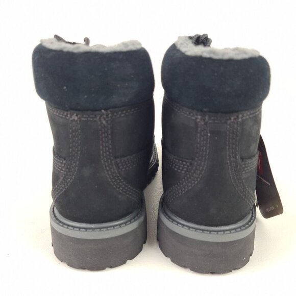 Timberland 6 In Classic Boot Nubuck Black LITTLE KIDS Waterproof - Picture 6 of 11